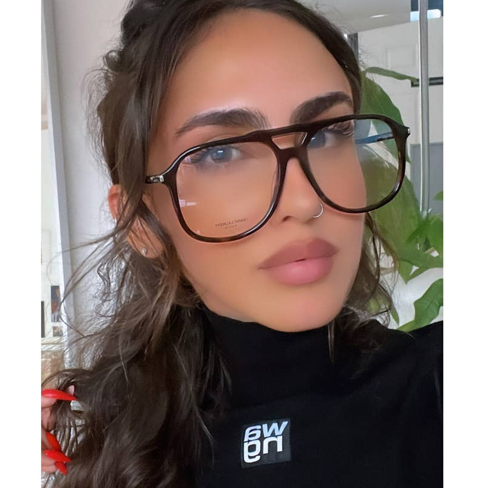 NEW Saint Laurent SL476 Opt 002 Havana Brown Pilot Eyeglasses Frames